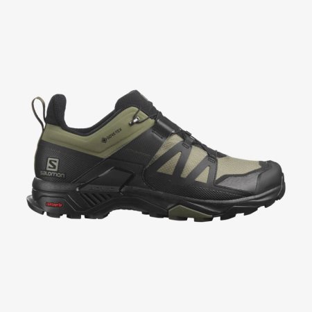 Salomon X ULTRA 4 WIDE GORE-TEX Mens Hiking Shoes Black/Olive | Salomon South Africa